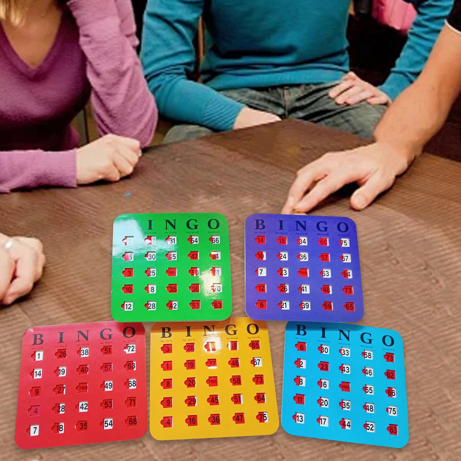 Party Games Large Groups - 5-delig groot bedrukt bingokarton Gemakkelijk af