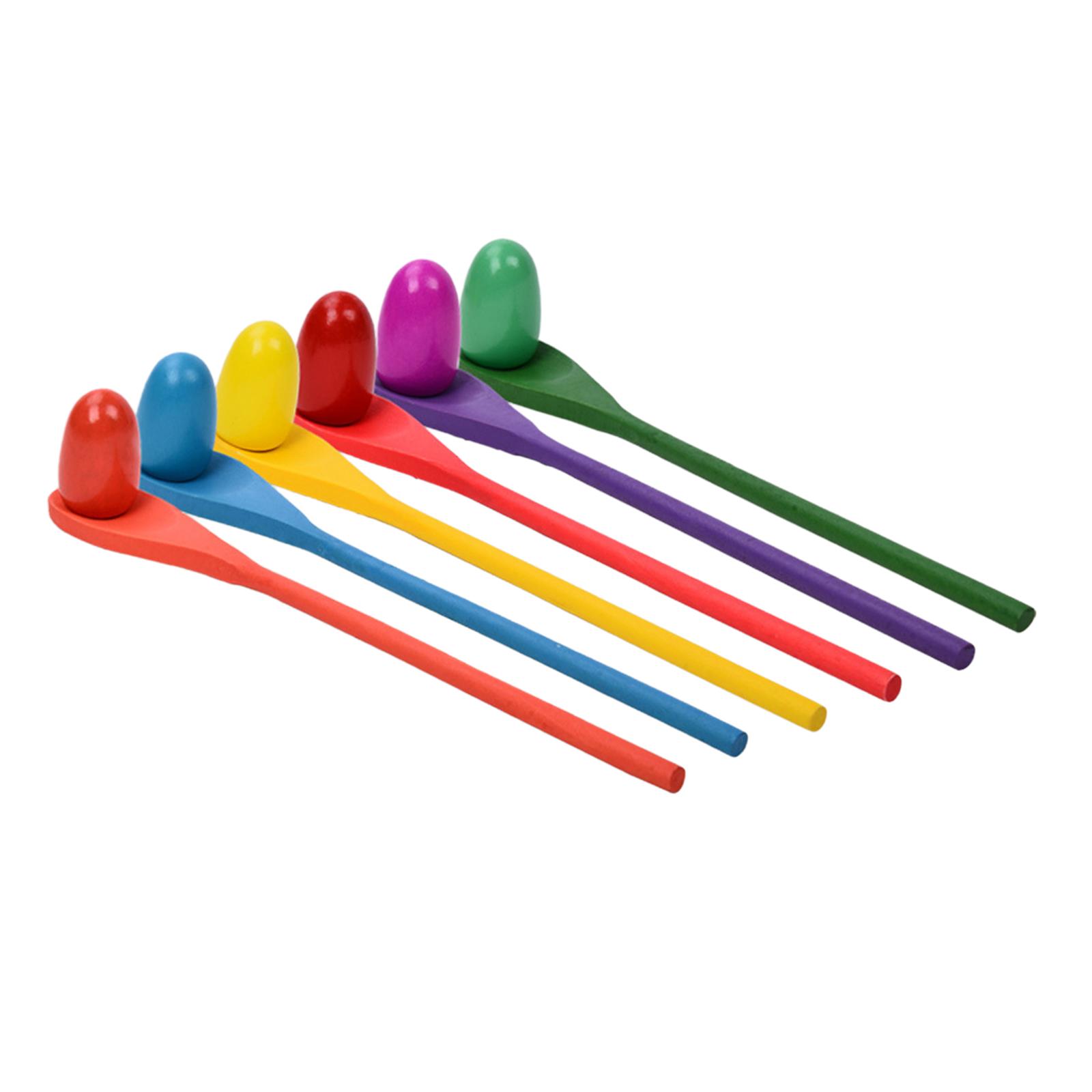 Party Games Egg - 6 stuks Eierlepel Racespel Hand-oogcoördinatie Voorschools