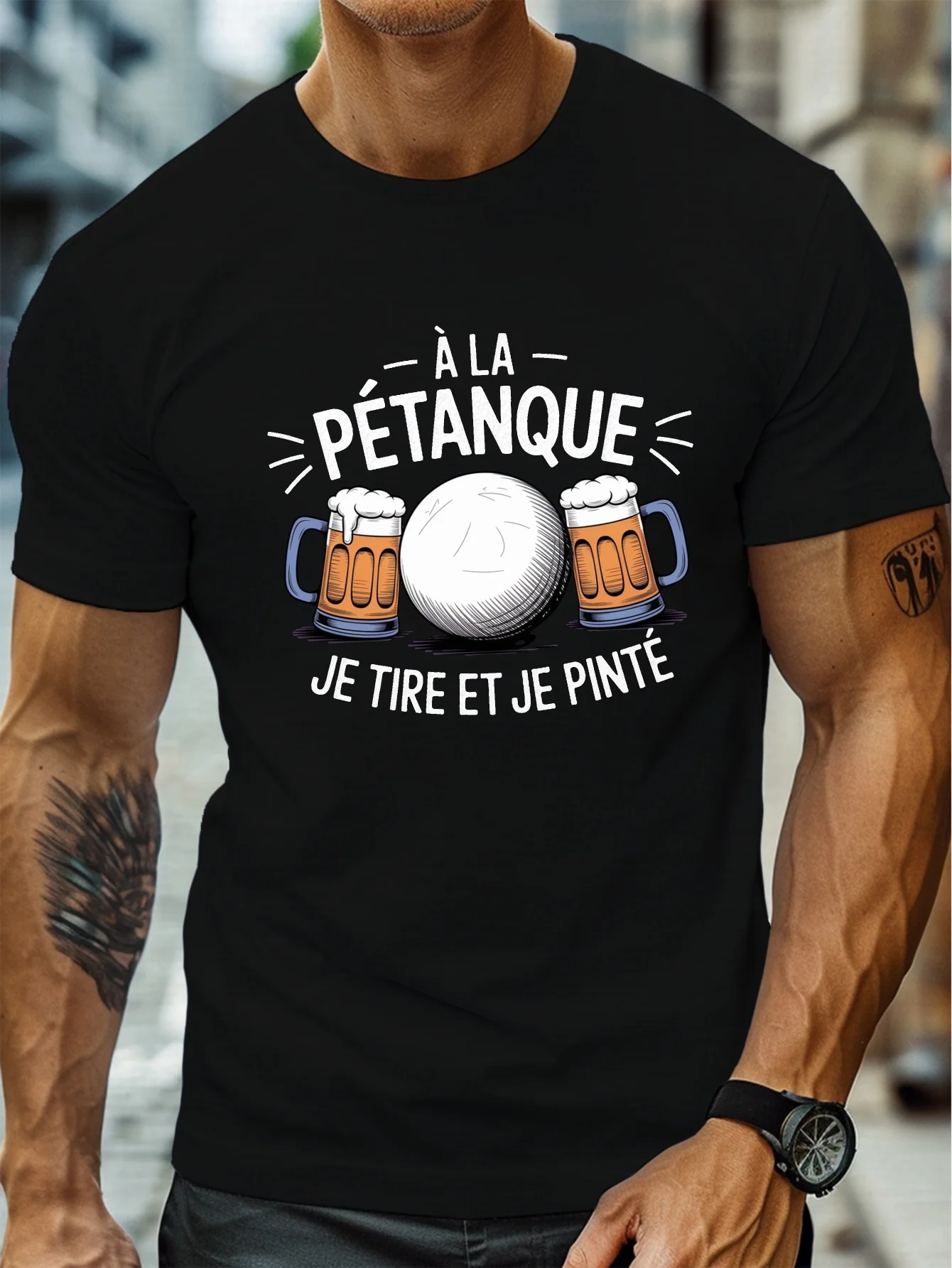 Modieus Heren Pétanque Bier Gr - Party Games Quotes recensie en prijs