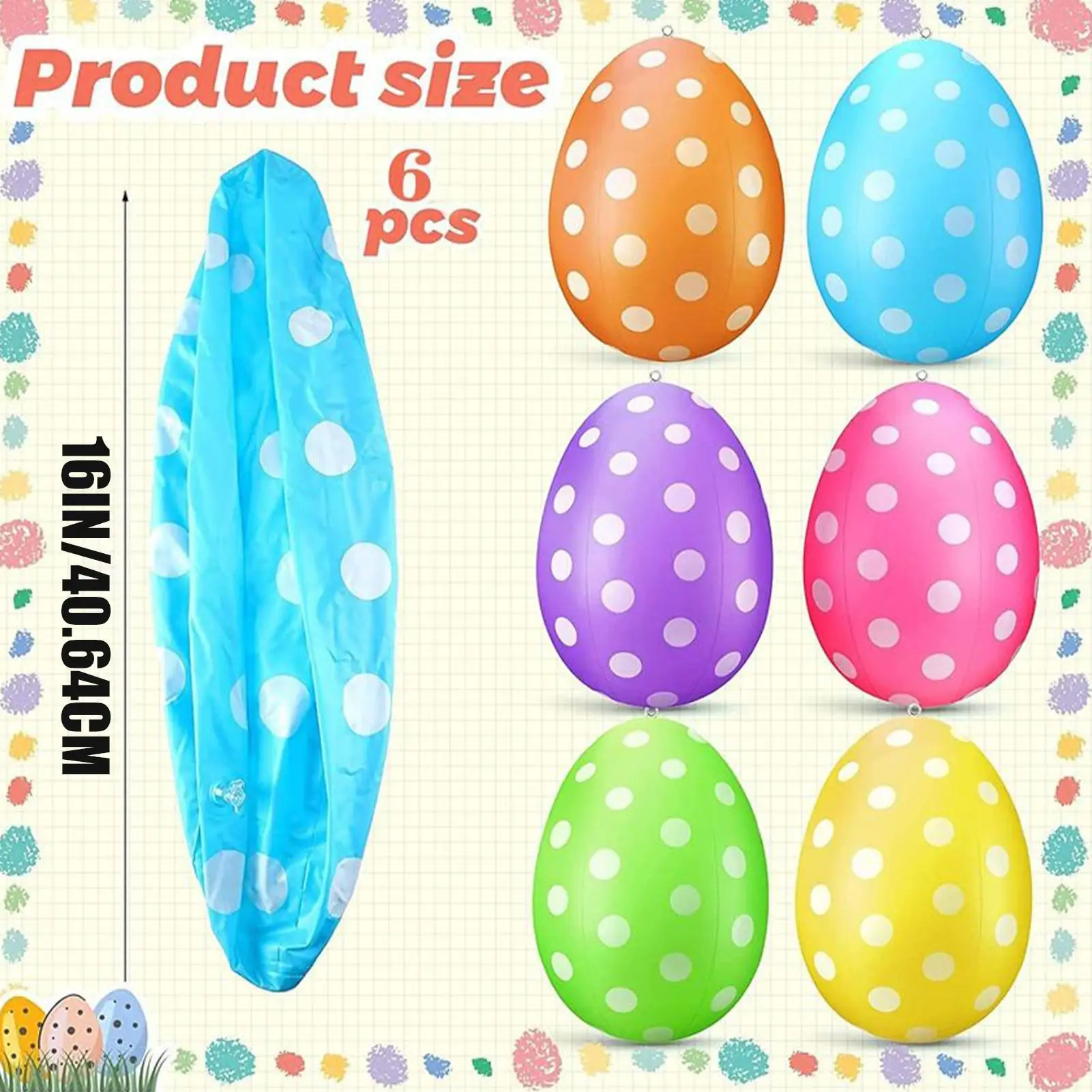 6-delige set opblaasbare paase - Party Games Egg recensie en prijs