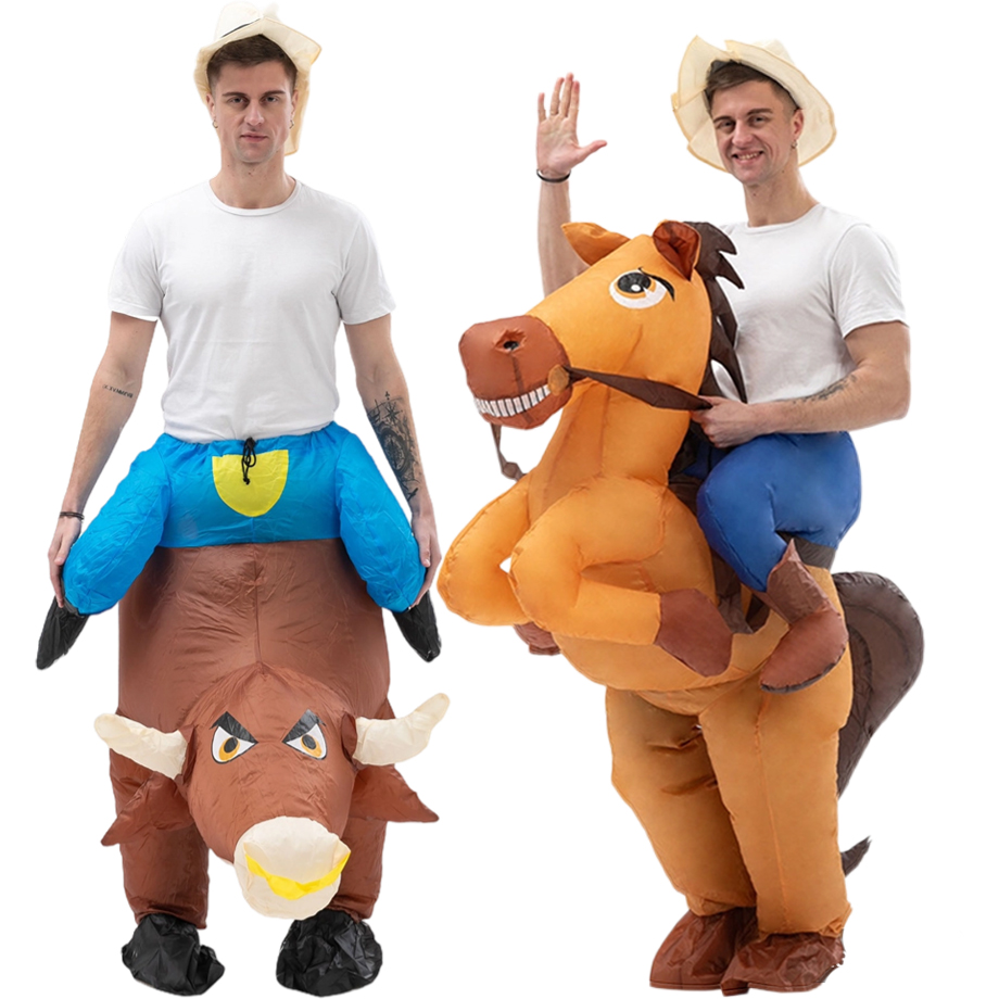 Leuk opblaasbaar cowboykostuum - Party Games In Spanish recensie en prijs
